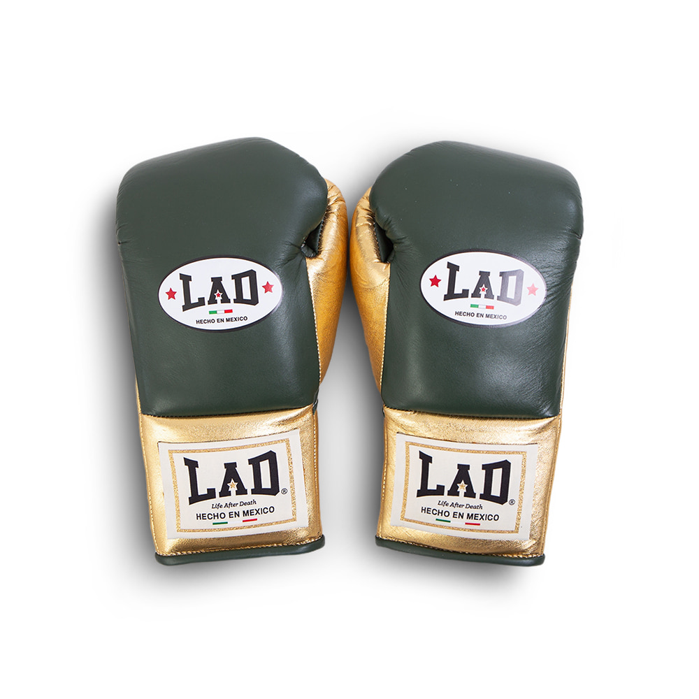 LADFG1005 Fight Gloves 10oz - Olive/Gold